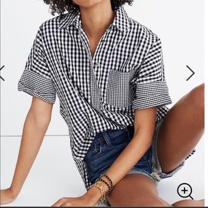 Madewell Gingham Checkered Courier Top (Siz S)